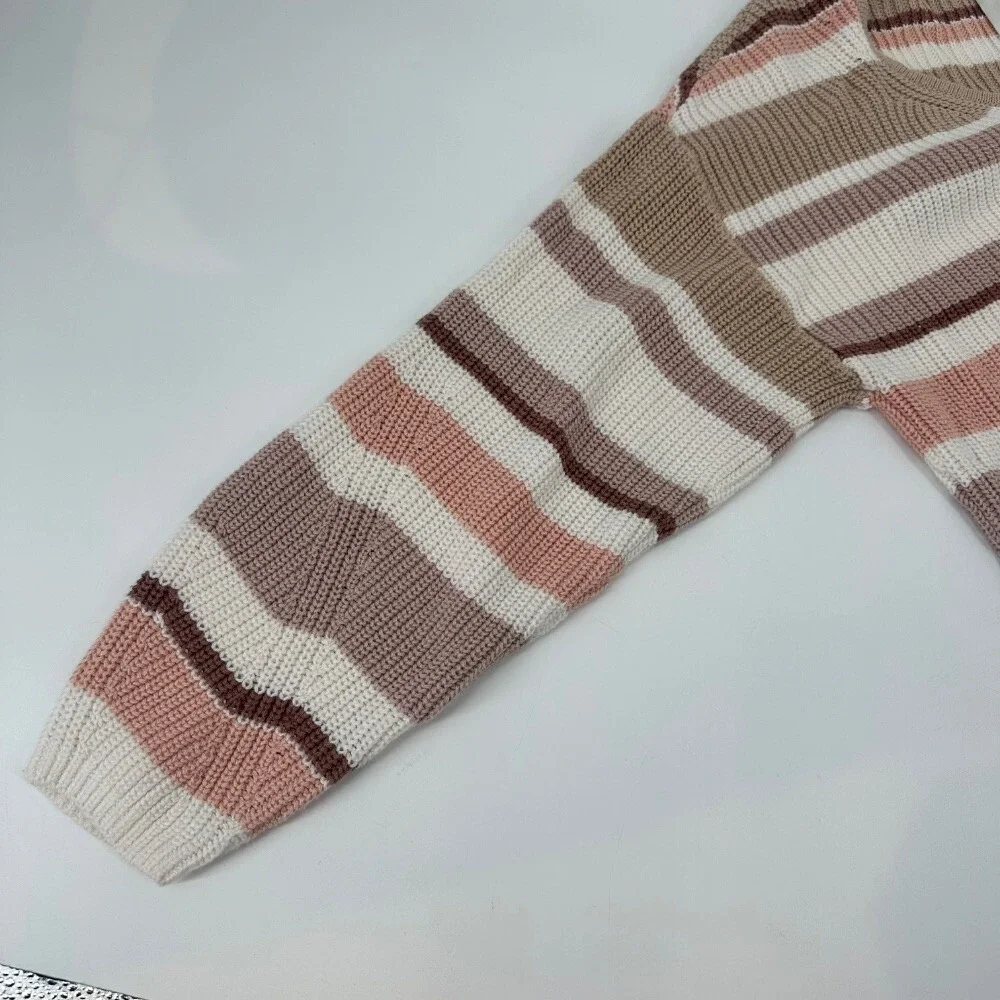 Abercrombie & Fitch Striped V-Neck Sweater Knit Pullover Casual Top‎ Size M